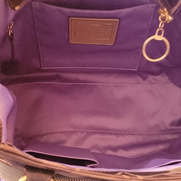 Coach Poppy Chocolate Brown Shoulder Bag with Gold Accents - Picture 9 of 16